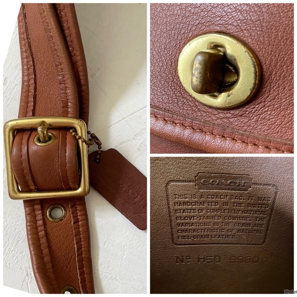 Vintage Coach Taft British Tan Crossbody Bag Shoulder Bag Made In USA 9980 - Picture 11 of 12
